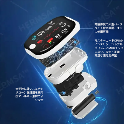 【公式ストア】HERMSA 精密多機能・非侵襲型医療測定器（血糖値・酸素飽和度・血圧測定対応）【正確性99.9％】🔥🔥